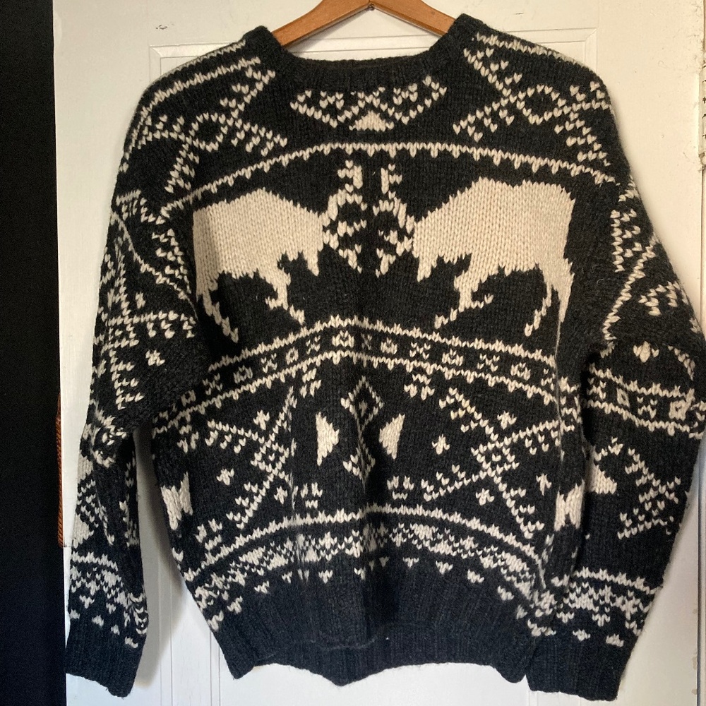 American Eagle Handknit Wool Sweater Mens L